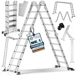 MASKO Vielzweckleiter Aluminium 6in1 Mehrzweckleiter 4x5 Stufen, 580cm, bis...