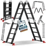 MASKO Vielzweckleiter Aluminium 6in1 Mehrzweckleiter 4x4 Stufen, 470cm, bis...