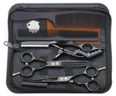LuxusKollektion Haarschere Haarschere Set 14cm Schwarz Profi Edelstahl