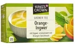 KING'S CROWN Tee Gr&uuml;ner Tee Orange-Ingwer, 20 Teebeutel, Gr&uuml;ntee-Mischung