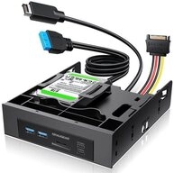 GRAUGEAR Einbaurahmen 5,25&ldquo; Frontpanel, USB-C HUB, Kartenleser, 2,5" SATA SSD