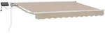 vidaXL Markise Manueller Markisenrahmen mit LEDs Beige und Wei&szlig; 3,5 x 2 m...