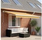 vidaXL Markise vidaXL Ausziehbare Markise Sand 500 x 300 cm Leinen und Aluminium