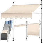 KESSER Klemmmarkise mit Handkurbel f&uuml;r Terrasse, Balkon & Garten UV-best&auml;ndig,