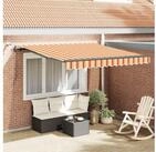 vidaXL Markise vidaXL Ausziehbare Markise Gelb und Orange 300 x 250 cm Polyester