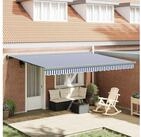 vidaXL Markise Ausziehbare Markise Blau und Wei&szlig; 400 x 300 cm (1-St)
