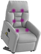 vidaXL Sessel Massagesessel mit Aufstehhilfe Wolkengrau Stoff (1-St)