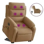 vidaXL Sessel Massagesessel mit Aufstehhilfe Elektrisch Braun Samt (1-St) braun