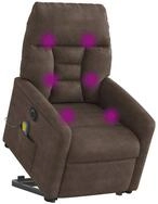 vidaXL Sessel Massagesessel Aufstehhilfe Elektrisch Braun Mikrofasergewebe...