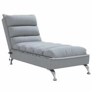 vidaXL Chaiselongue Massage-Chaiselongue mit Kissen Hellgrau Stoff, 1 Teile