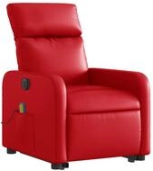 vidaXL Sessel Massagesessel mit Aufstehhilfe Elektrisch Rot Kunstleder (1-St)