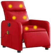 vidaXL Sessel Massagesessel Elektrisch Rot Kunstleder (1-St)