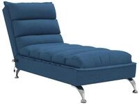 vidaXL Chaiselongue Massage-Chaiselongue mit Kissen Blau Stoff, 1 Teile