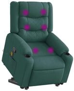 vidaXL Massagesessel, Massagesessel mit Aufstehhilfe Dunkelgr&uuml;n Stoff