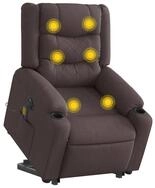 vidaXL Massagesessel, Elektrischer Massagesessel mit Aufstehhilfe Dunkelbraun...