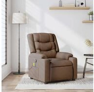 vidaXL Massagesessel, Massagesessel Braun Stoff