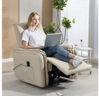 HOMCOM Massagesessel TV-Sessel mit Fu&szlig;teil, Fernbedienung, Seitentasche,