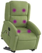 vidaXL Sessel Massagesessel mit Aufstehhilfe Elektrisch Hellgr&uuml;n Samt (1-St)