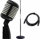 Pronomic Mikrofon DM-66BK/WH Mikrofon-Set Schwarz/Wei&szlig; mit Stativ und Kabel...