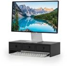 relaxdays Monitorst&auml;nder mit 3 Schubladen, (schwarz)