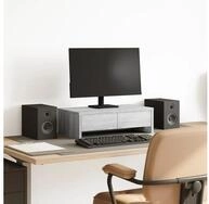 vidaXL Monitorst&auml;nder, (Monitorst&auml;nder mit Schubladen Grau Sonoma 50x27x15 cm)