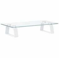 vidaXL Monitorst&auml;nder Monitorst&auml;nder Wei&szlig; 40x20x8 cm Hartglas und Metall