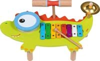 goki Spielzeug-Musikinstrument Musikstation Krokodil mit Notenheft