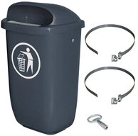 BRB-Lagertechnik M&uuml;lleimer BRB Abfall-Beh&auml;lter Komplettset mit Schellenband,...