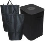 relaxdays Flaschensammler Pfandflaschen-Sammelbeh&auml;lter 100 l (3 St), schwarz
