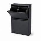 relaxdays M&uuml;lltrennsystem M&uuml;lleimer 4 F&auml;cher 4x18 l, schwarz