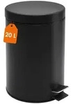Spetebo M&uuml;lleimer Edelstahl Tretm&uuml;lleimer rund schwarz matt mit Deckel, mit