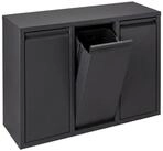 relaxdays M&uuml;lltrennsystem M&uuml;lleimer 3 F&auml;cher 3x10 l, schwarz schwarz