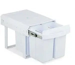 relaxdays Einbaum&uuml;lleimer Wei&szlig;er Einbaum&uuml;lleimer, 4 x 8 L wei&szlig; 32 l | 34 cm...