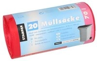 PAPSTAR M&uuml;llbeutel M&uuml;lls&auml;cke, HDPE 70 l 100 cm x 58 cm rot 23 my 500 Stk
