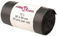 vidaXL M&uuml;llbeutel M&uuml;lls&auml;cke 250 Stk. Schwarz 35 L