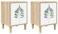 vidaXL Nachttisch Nachttisch HANAU 2 stk. Sonoma-Eiche 36 x 33 x 50 cm (2-St)