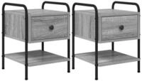vidaXL Nachttisch Nachttisch 2 Stk. Grau Sonoma 35 x 36,5 x 47 cm Holzwerkstoff