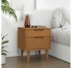 vidaXL Nachtkommode vidaXL Nachttisch MOLDE Karamell 40 x 35 x 48 cm Massives