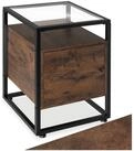 tectake Nachttisch Couchtisch mit Glasplatte, h&ouml;henverstellbar, 40 x 43 x 60,5...