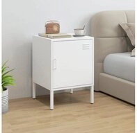 OKWISH Nachttisch Beistelltisch 40x56x40 cm aus Stahl mit verstellbarem Regal