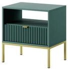 Masseno Nachttisch STELLARE 54 cm Nachtschrank mit 1 Schubladen Gr&uuml;n