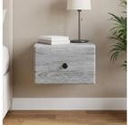 vidaXL Nachtkommode vidaXL Wandmontierter Nachttisch Graues Sonoma 34,5 x 33 x...