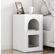 vidaXL Nachtkommode vidaXL Nachttisch ELST Wei&szlig; 29,5 x 33,5 x 50 cm...