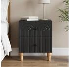 vidaXL Nachtkommode vidaXL Nachttisch Schwarz 43 x 34,5 x 48 cm Holzwerkstoff