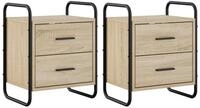 vidaXL Nachttisch 40 x 30 x 50 cm H&auml;ngender Nachttisch 2 stk Sonoma-Eiche...