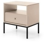 Masseno Nachttisch MONTEO 53,6 cm Nachtschrank mit 1 Schubladen Beige