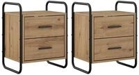vidaXL Nachttisch 40 x 30 x 50 cm H&auml;ngender Nachttisch 2 stk Artisan-Eiche...