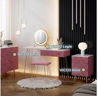 Vicco Nachtschrank Velia, Rosa, 41 x 62 cm mit 3 Schubladen (1-St)