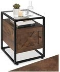 tectake Nachttisch Couchtisch mit Glasplatte, h&ouml;henverstellbar, 40 x 43 x 60,5...
