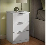 Vicco Nachtschrank Fino, Wei&szlig;, 37.6 x 61.8 cm mit 3 Schubladen (1-St)